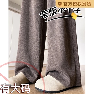 阔腿裤女秋冬季加绒加厚垂感直筒拖地休闲宽松小个子窄版糯米裤子