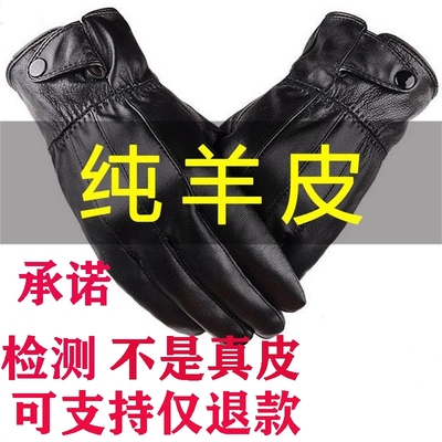 男士羊皮手套骑行保暖防风防水