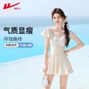 泳衣女2025新款 海边 爆款 连体遮肚显瘦高级感学生泡温泉保守游泳装