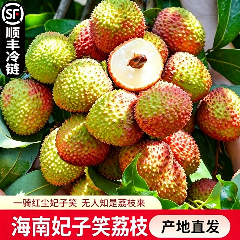 【顺丰】海南妃子笑荔枝应季新鲜水果产地直发老树清甜多汁3/5斤