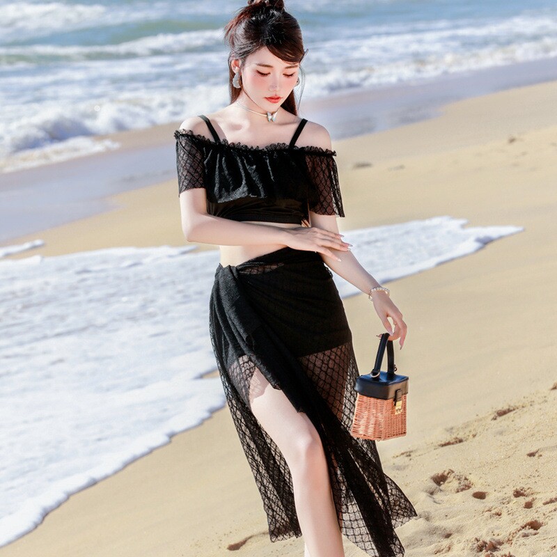 仙气游泳衣女bikini比基尼三件套分体性感海边度假温泉2026
