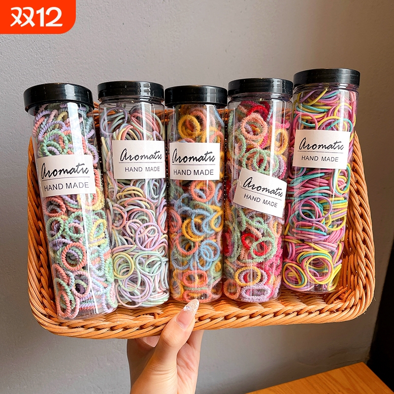 皮筋儿童女不伤发宝宝拇指发圈高弹力耐用扎头发女童螺旋彩色发绳