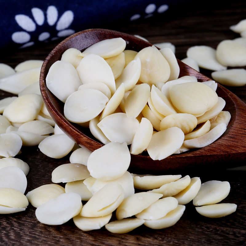 南杏仁片官方旗舰店原味中药材食用生甜苦北南北烘焙打豆浆熟去皮