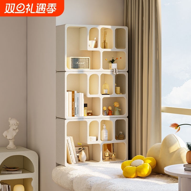 飘窗收纳洞穴柜书柜床头书架墙上置物架阳台改造窗边储物柜子现代