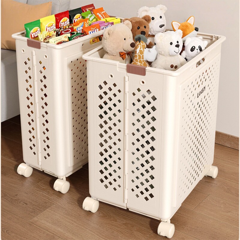 脏衣篓塑料加厚大容量可折叠带轮客厅玩具收纳筐卫生间浴室脏衣篮