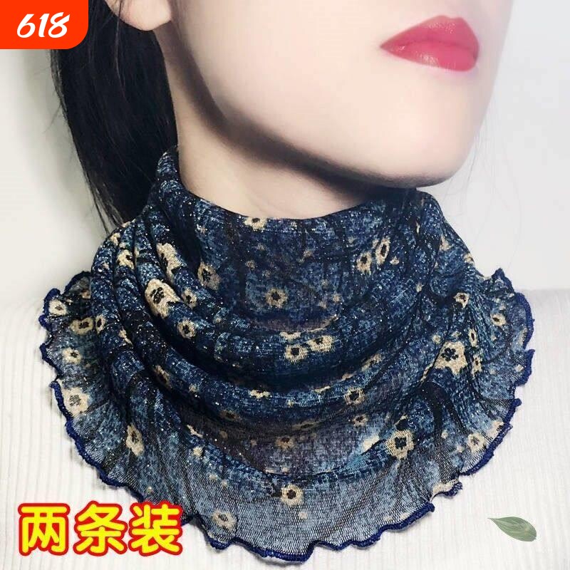 百变围脖夏季薄款百搭纱巾女套头丝巾防晒面纱围脖护颈小脖子围巾