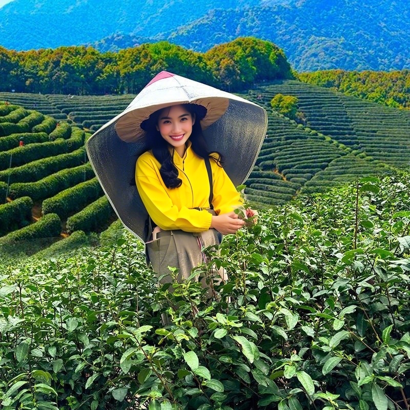 披风农活尖顶帽遮阳户外防晒斗笠隔热防雨采茶茉莉花帽套钓鱼帽子