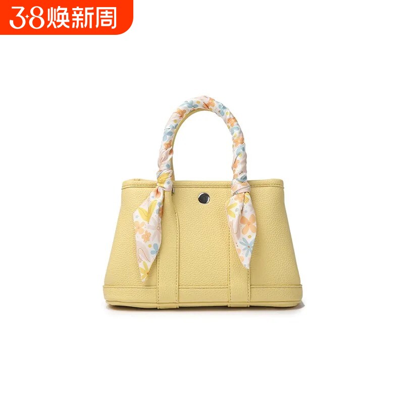 真皮花园包2026新款时尚女包大容量托特包百搭斜挎手提包卡通图案 - 天天特卖工厂出品