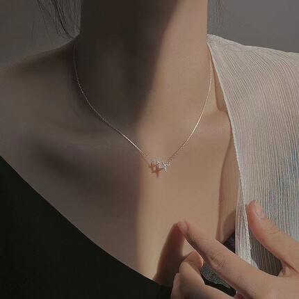 送女朋友礼物四芒星清冷高级感项链女小众设计原创设计锁骨日韩