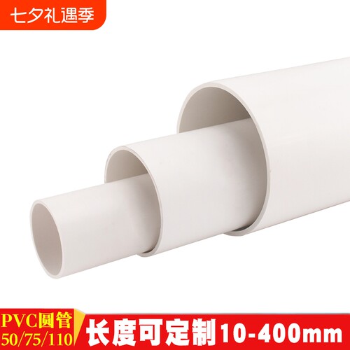 加厚50pvc排水管75pvc管11090125150180250塑料雨水污水外径