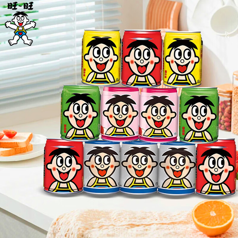 旺旺旺仔牛奶正品O泡果奶味饮料245ml罐装多口味休闲混合饮品