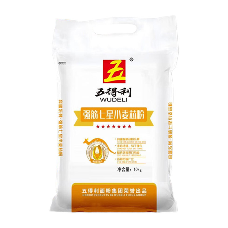 五得利面粉强筋七星小麦芯粉10kg中筋家用20斤白面饺子皮馒头包子图片