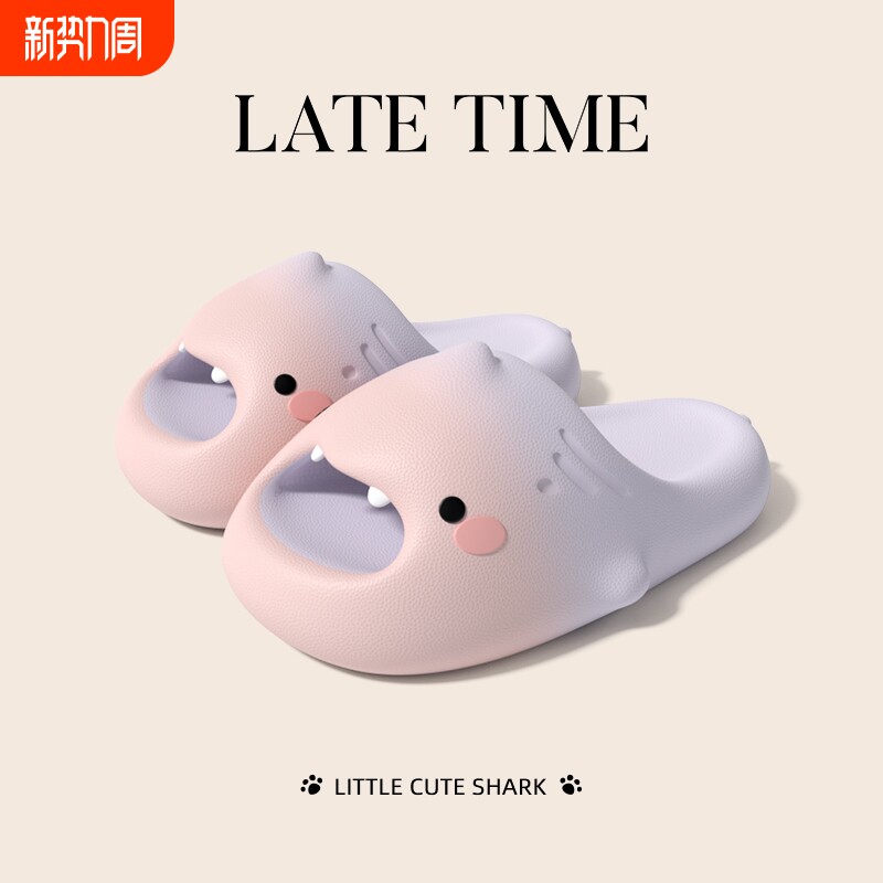 可爱渐变小萌鲨儿童拖鞋女孩2026新款女童外穿卡通女宝宝凉拖鞋女
