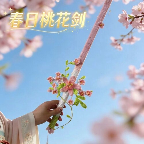 创意diy桃花剑扭扭棒材料包