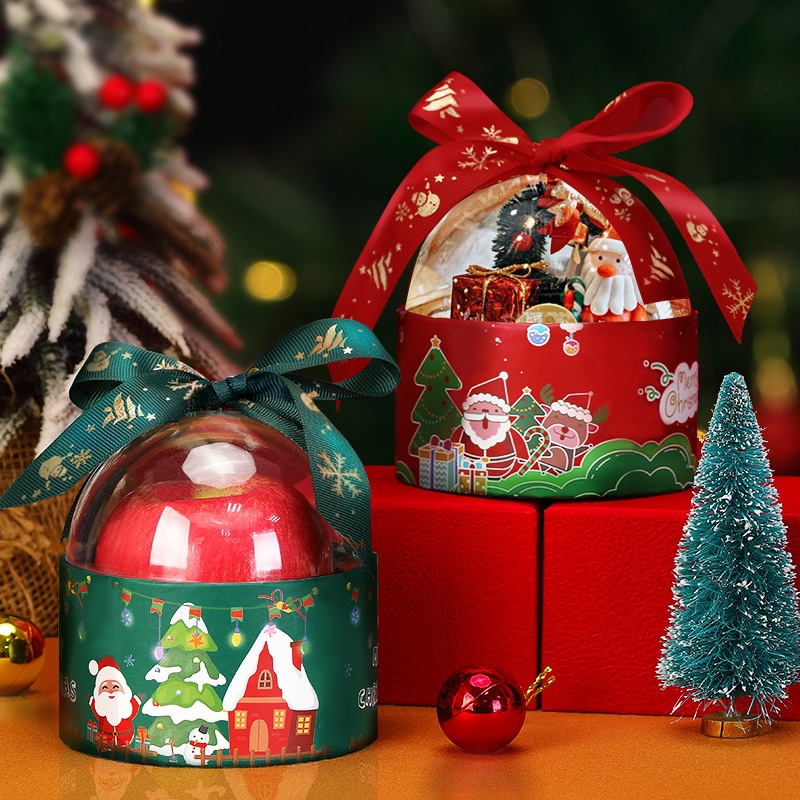 平安夜苹果礼盒平安果创意小礼物儿童糖果礼品袋圣诞节透明包装盒