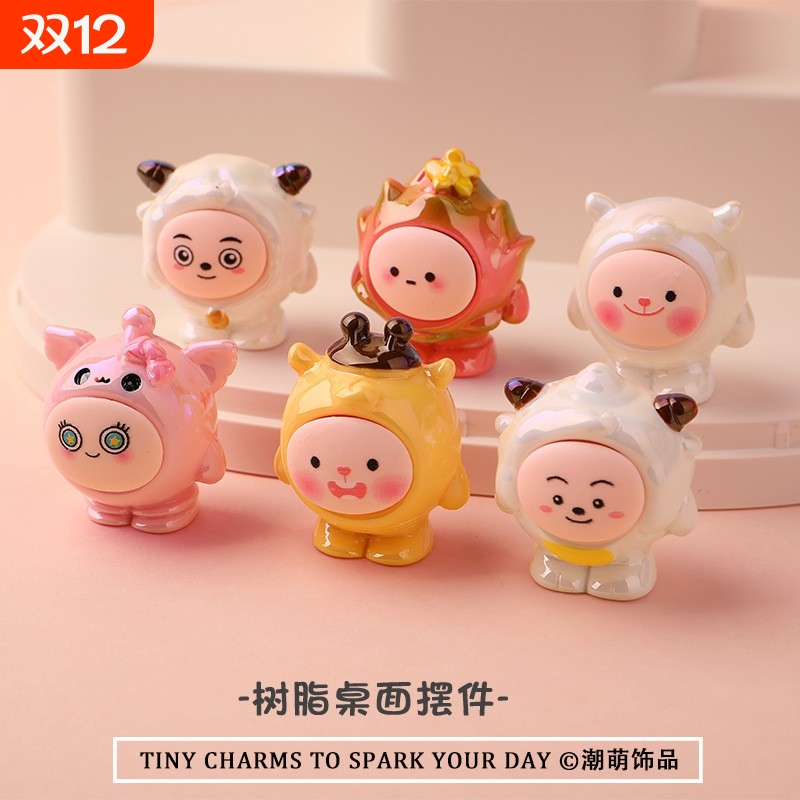 一个也包邮环保树脂萌粒摆件