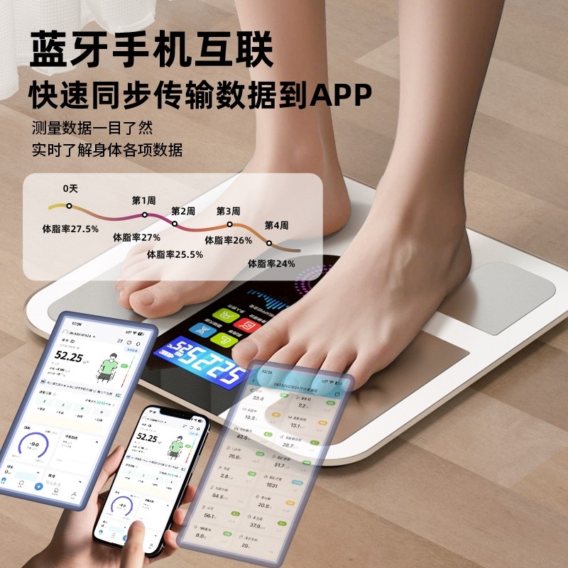 艾斯凯2026新款家用精准电子秤 精准测量人体健康/电子秤智能提