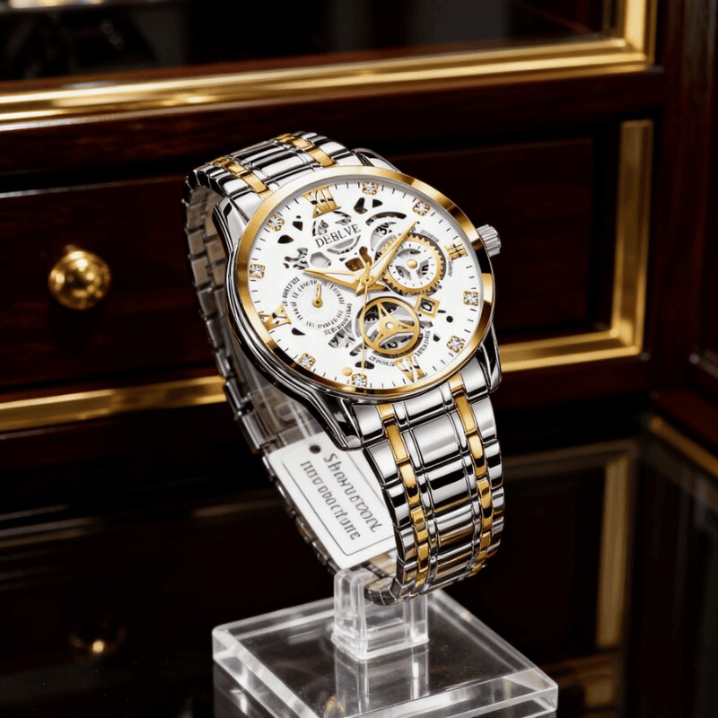 瑞士同款青少年初高中学生手表男款简约潮流全自动机械防水石英表