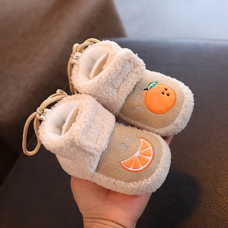 新生婴儿鞋子冬季保暖加绒男女宝宝棉鞋0-3-6-9个月鞋袜一体脚套