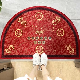 半圆形入户门垫五帝钱七星招财地垫风水镇宅玄关门口防滑耐磨脚垫