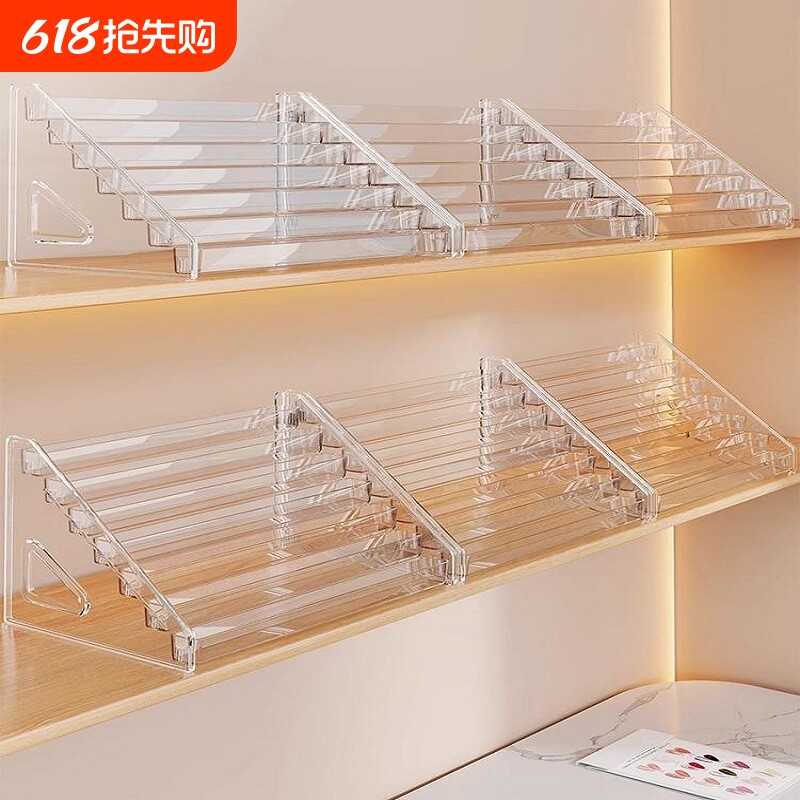 多层甲油胶展示架亚克力透明收纳盒美甲指甲油收纳柜工具置物架子