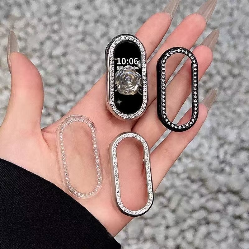 适用小米手环10保护壳xiaomiband9镶钻半包表壳NFC版