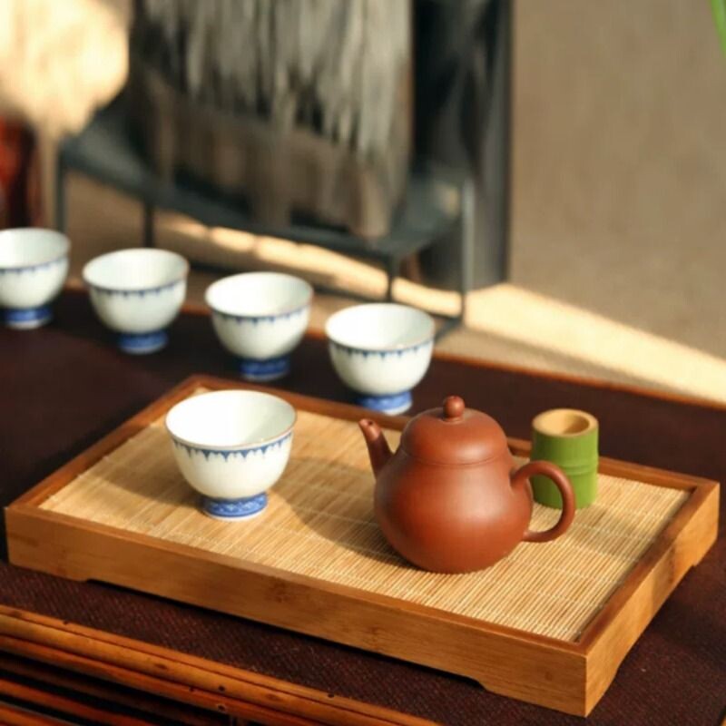 家用功夫茶具竹子茶盘迷你简约干泡茶台托盘茶托小型竹木茶盘储水