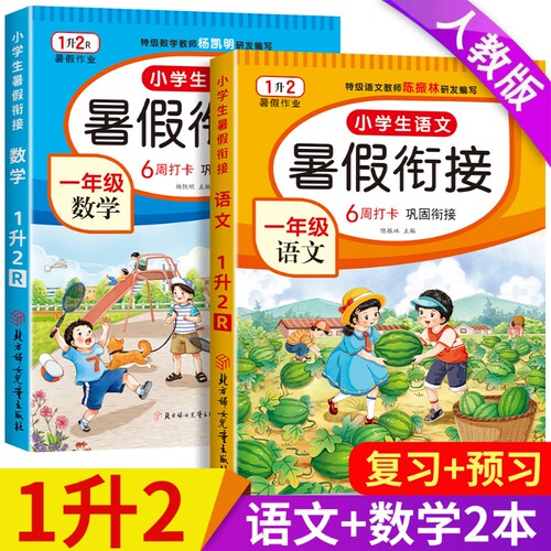 2026新版一年级下册暑假作业全套一升二暑假衔接人教版语文数学同步练习册小学1升2年级下学期预习复习练习册字帖看图说话暑假作业