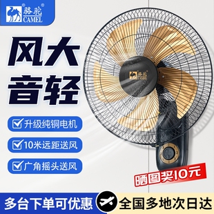 骆驼壁扇挂壁式电风扇家用大风力商用餐厅宿舍摇头工业强力壁挂扇