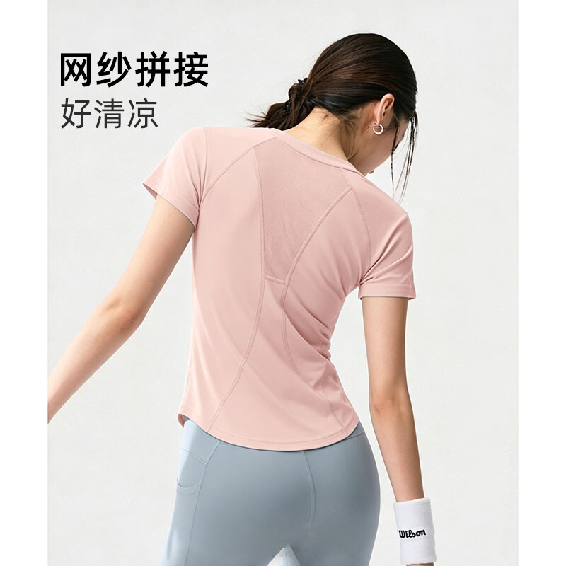 户外跑步运动T短袖羽毛球网球训练瑜伽服休闲上衣透气速干健身