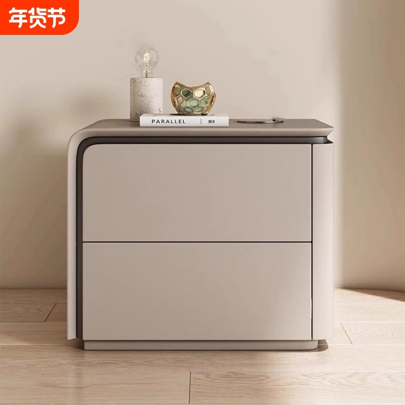 7字型床头柜2025新款奶油风实木USB蓝牙音响高级感床边柜猫抓皮,住宅家具,床头柜,淘宝优惠券,粉丝福利购,淘宝优惠卷