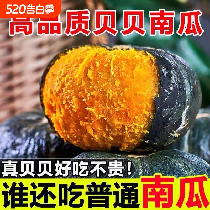 贝贝南瓜正宗板栗味小南瓜新鲜宝宝辅食粉糯营养丰富优质老南瓜