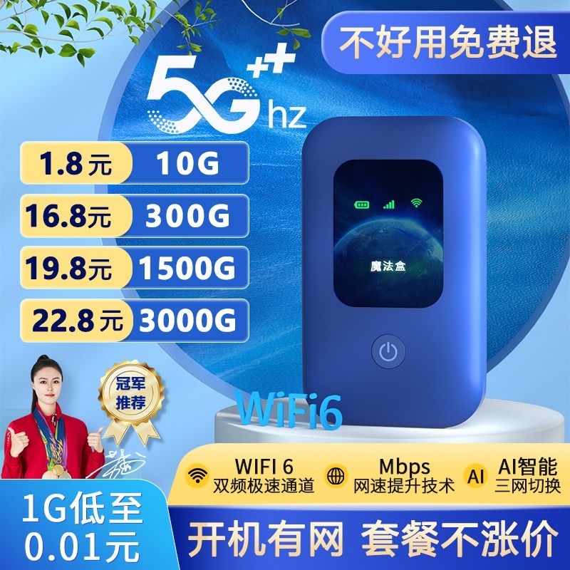 本腾免插卡随身wifi无线移动三网全国通用网络4g纯流量上网卡路由器宽带手机笔记本车载热点上网宝可用智能