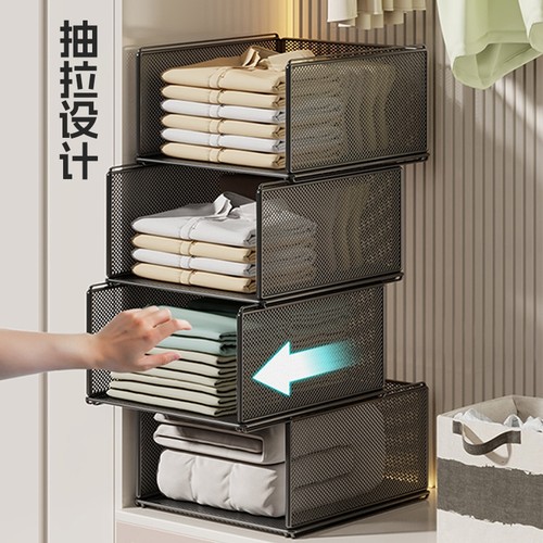 衣柜抽屉式收纳筐分层隔板置物架