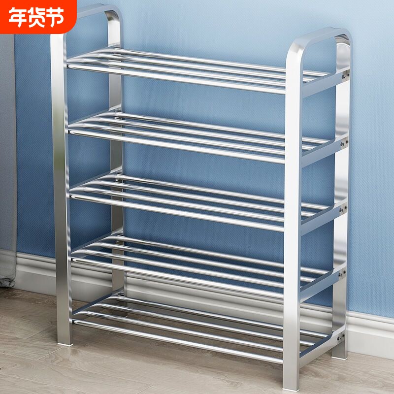 不锈钢鞋架子简易多层收纳鞋柜家用门口学生宿舍简易鞋架收纳神器