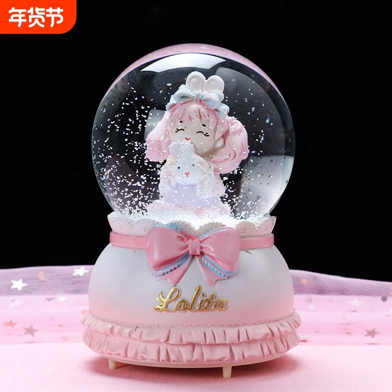 多款卡通情侣水晶球树脂摆件少女心飘雪水球八音盒儿童玩具音乐盒,家居饰品,装饰摆件,淘宝优惠券,粉丝福利购,淘宝优惠卷