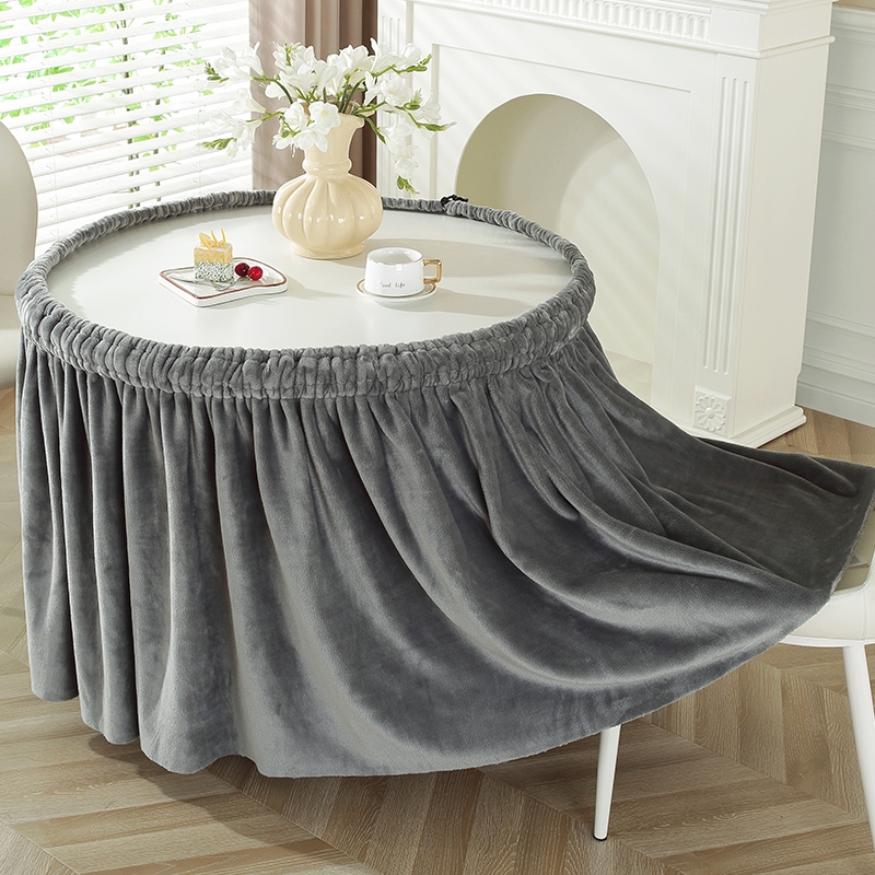 烤火桌子罩套正方形双面绒烤火罩长方形取暖桌罩圆桌麻将机电炉罩