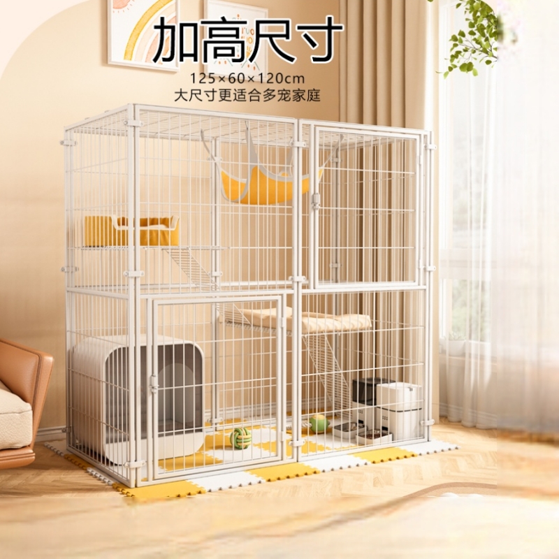 猫笼子家用室内别墅超大自由空间一体猫产房猫窝猫舍厕所进出加固