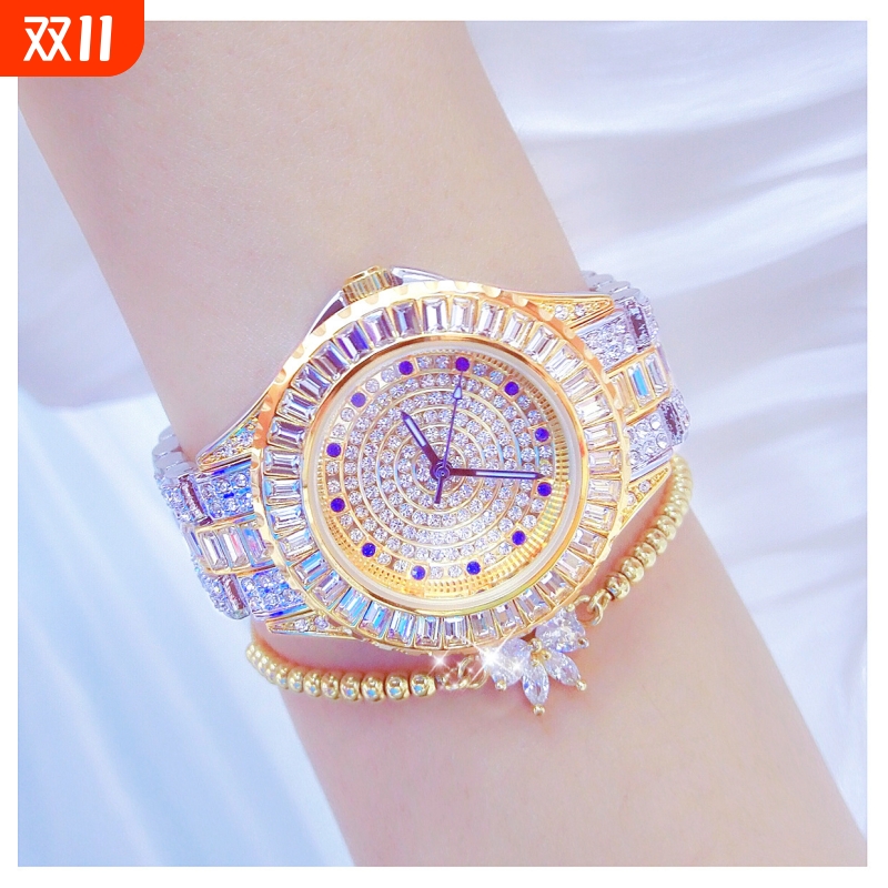 小众轻奢时尚镶钻机械表简约腕表气质轻奢送妈妈商务女表钻石满钻