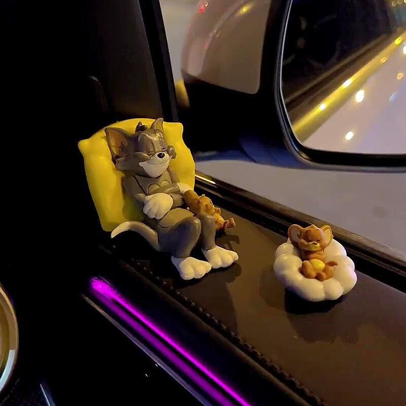 猫和老鼠汽车装饰摆件女车内时尚卡通可爱睡梦猫和老鼠装饰品摆件图片