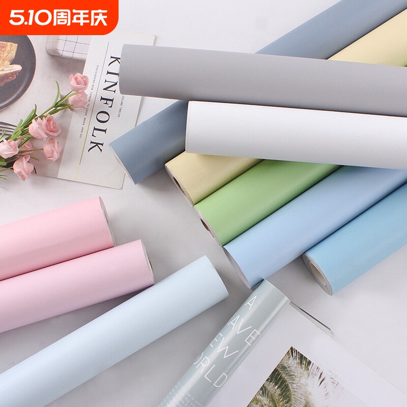 墙纸自粘防水防潮可擦洗卧室客厅温馨房间背景墙壁纸家用衣柜贴纸