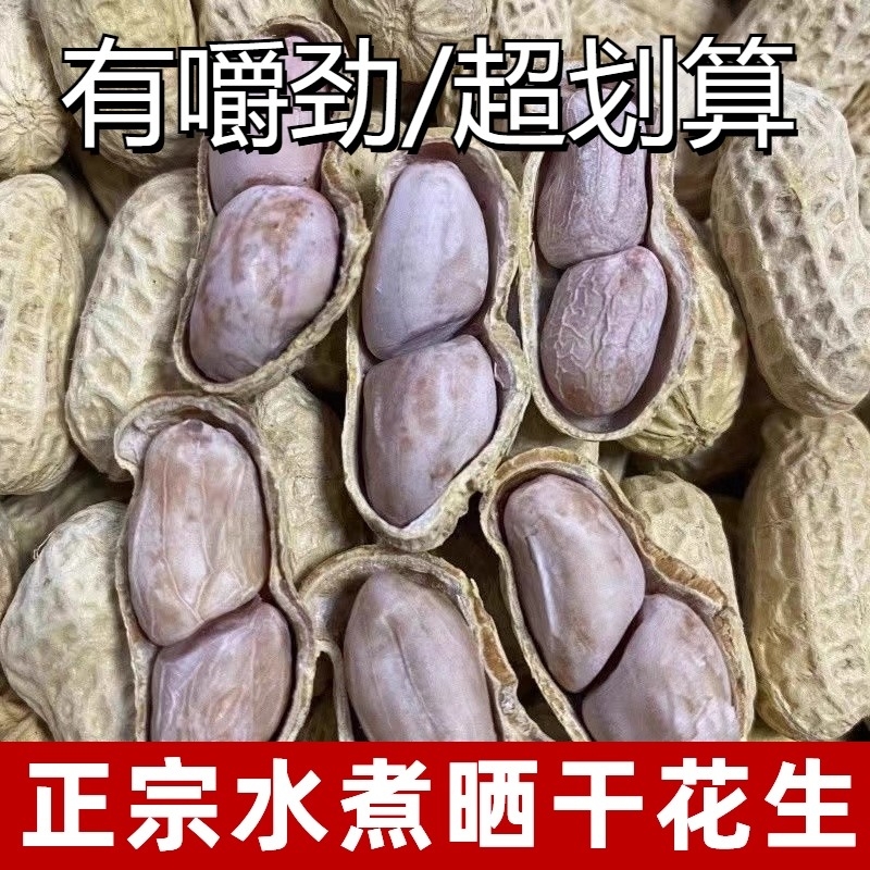 特价水煮盐花生晒干白晒不脆口感有嚼劲五香蒜香咸干酥脆