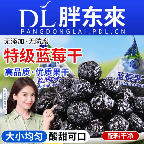 蓝莓干水果干旗舰店野生新鲜原味果干果脯蜜饯零食袋装好吃果汁