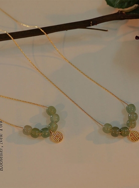 转运ins风如意平安锁轻奢钛钢项链小众设计高级感冷淡锁骨链颈链