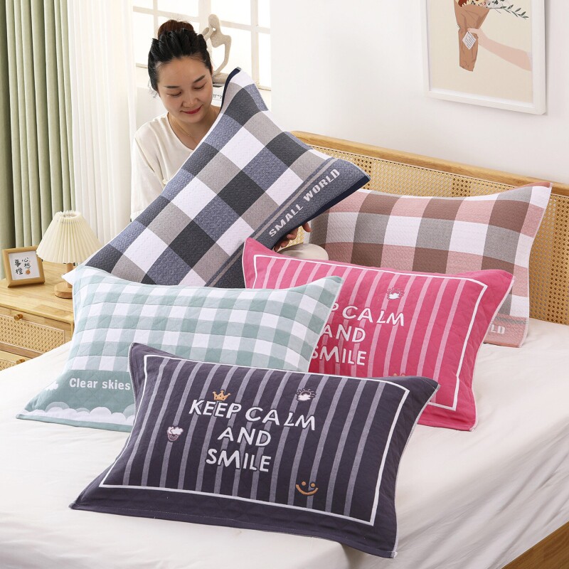 棉枕巾枕头巾一对装纱布加大加厚四季学生男成人情侣盖巾吸汗枕套