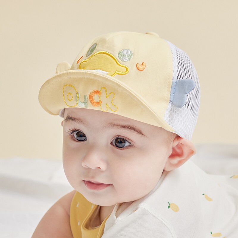 婴儿帽子夏季薄款宝宝防晒鸭舌帽图片