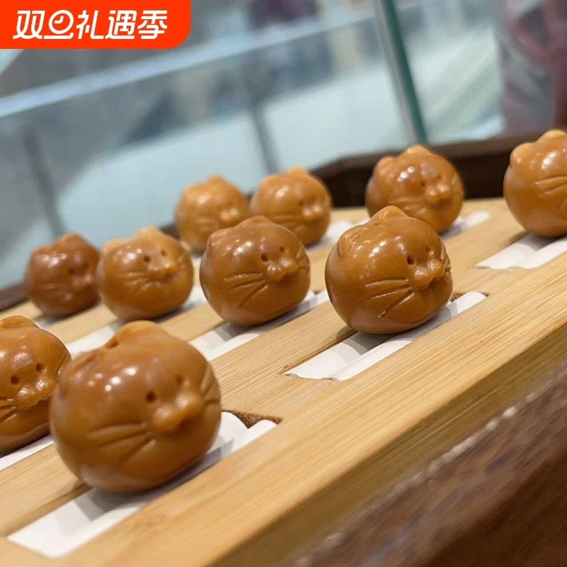 风化象牙果猫头散珠配珠手工DIY隔珠配件时尚饰品文玩配饰