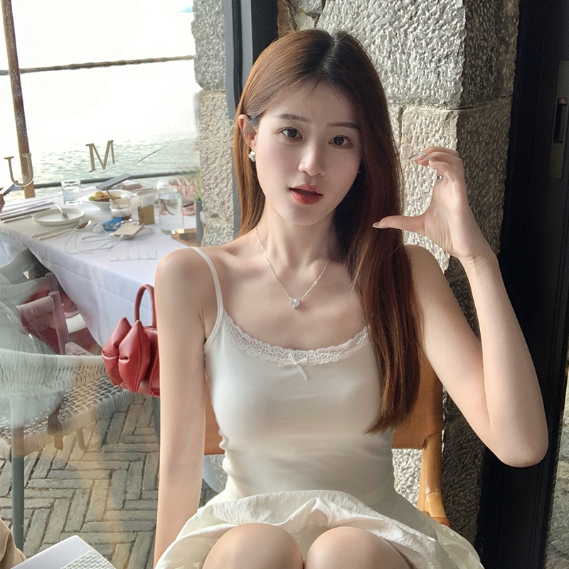蕾丝吊带带胸垫内搭背心女纯欲风