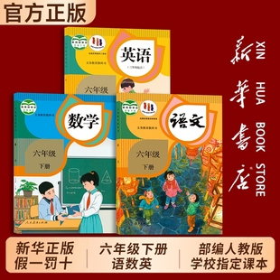 【新华书店正版】六年级下册全套课本语文数学英语书人教版教科书部编版六下语数英教材小学6年级下学期学校指定人民教育出版社