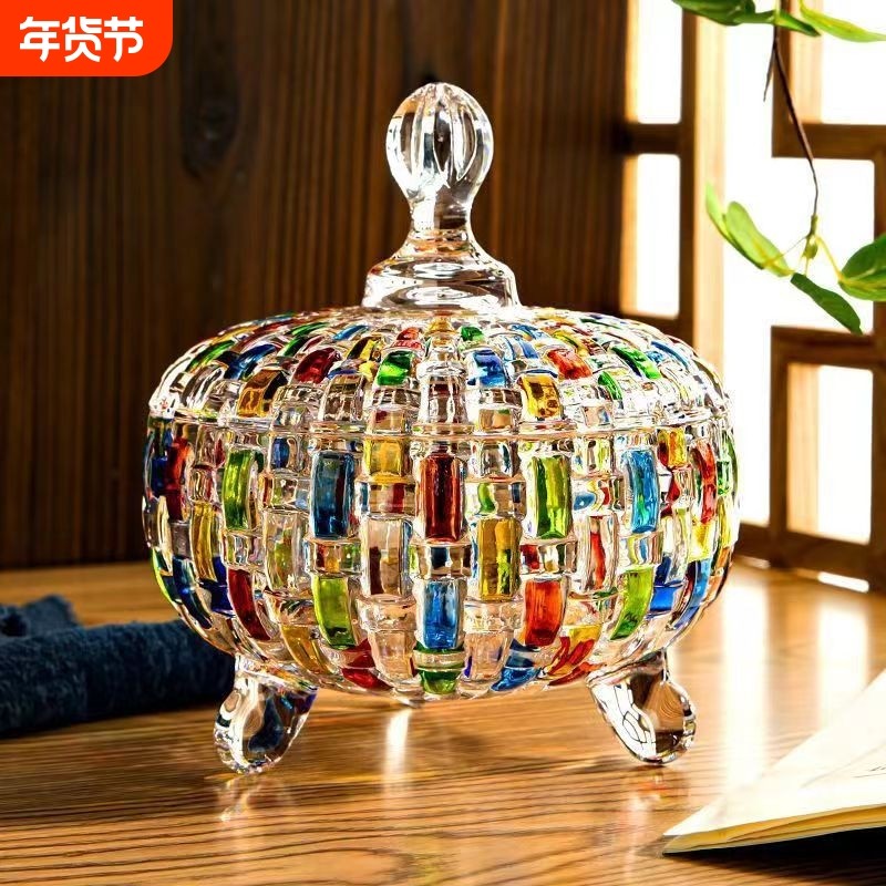 弗莱文茨欧式玻璃糖果罐带盖零食干果罐家用果盘客厅方糖缸糖果盅,家居饰品,果盘/果篓,淘宝优惠券,粉丝福利购,淘宝优惠卷